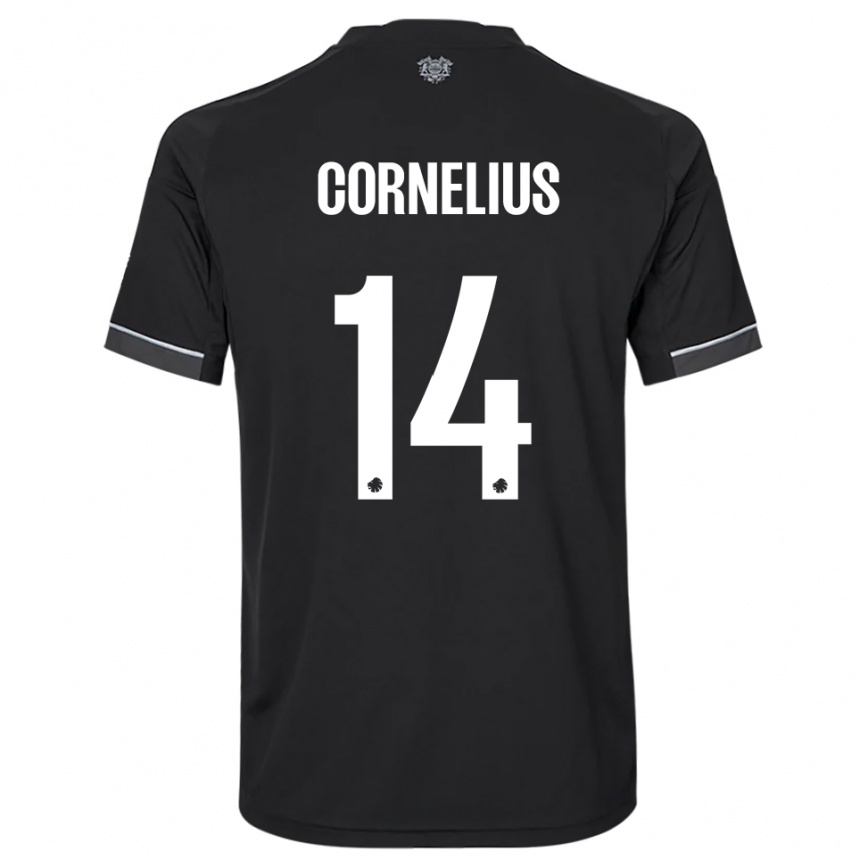 גברים כדורגל אנדראס קורנליוס #14 שחור לבן הרחק ג'רזי 2025/26