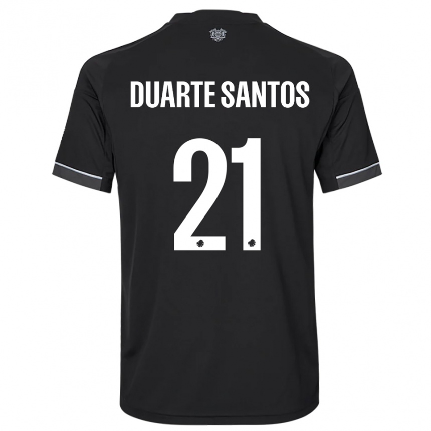 גברים כדורגל Gabriel Duarte Santos #21 שחור לבן הרחק ג'רזי 2025/26