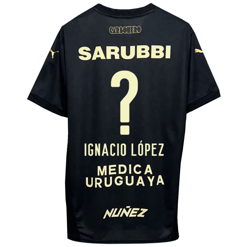 גברים כדורגל Ignacio López #0 שחור זהב הרחק ג'רזי 2025/26