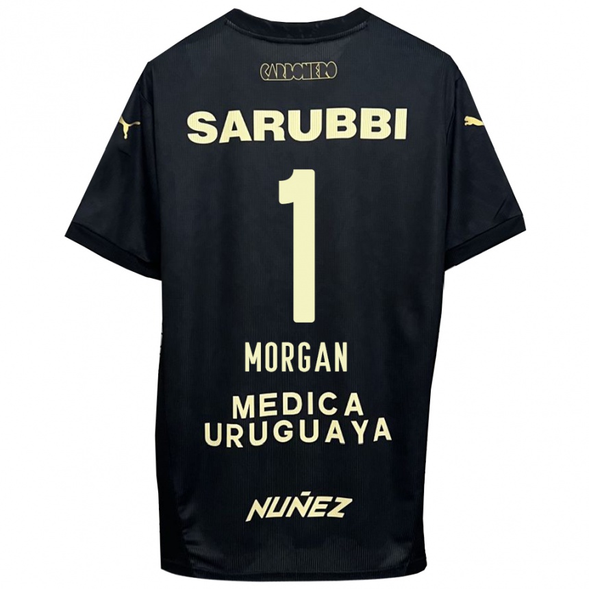 גברים כדורגל Kevin Morgan #1 שחור זהב הרחק ג'רזי 2025/26