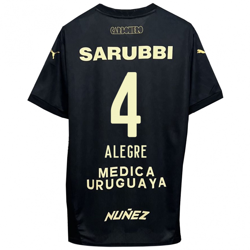 גברים כדורגל איגנסיו אלגרה פרננדס #4 שחור זהב הרחק ג'רזי 2025/26