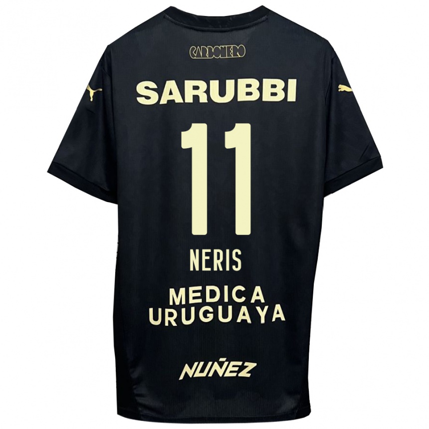 גברים כדורגל חוסה נריס #11 שחור זהב הרחק ג'רזי 2025/26