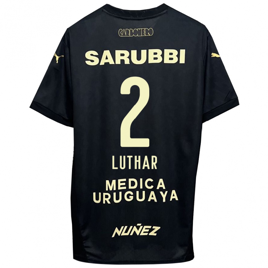 גברים כדורגל Thiago Luthar #2 שחור זהב הרחק ג'רזי 2025/26