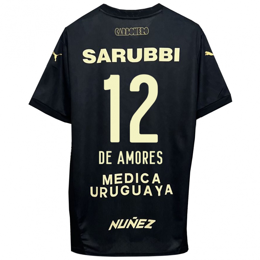 גברים כדורגל גיז'רמו דה אמורס #12 שחור זהב הרחק ג'רזי 2025/26