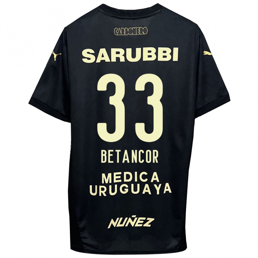 גברים כדורגל ברונו בטנקור #33 שחור זהב הרחק ג'רזי 2025/26