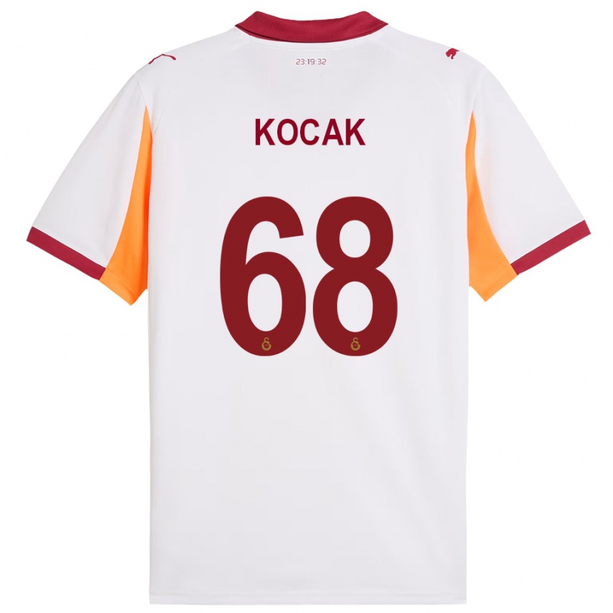 גברים כדורגל פורקן קוקאק #68 לבן אדום הרחק ג'רזי 2025/26