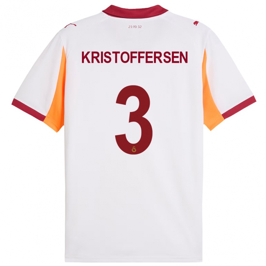 גברים כדורגל אינה כריסטופרסן #3 לבן אדום הרחק ג'רזי 2025/26
