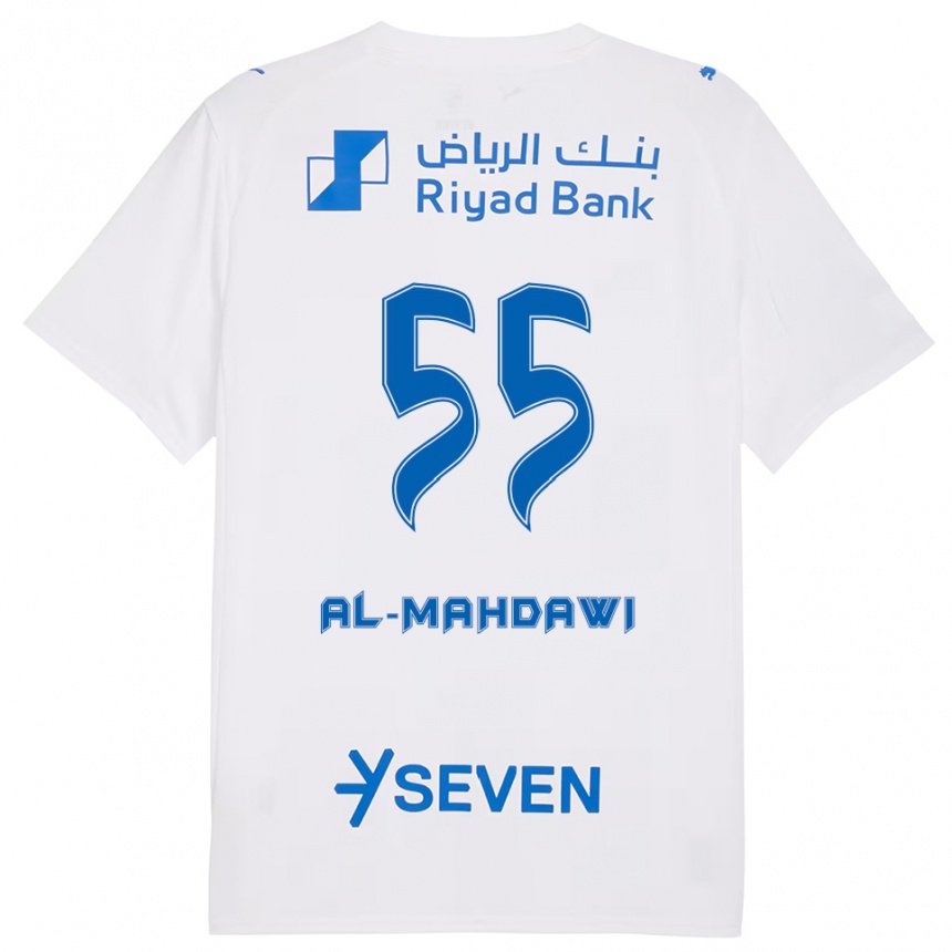 גברים כדורגל Ali Al-Mahdawi #55 לבן כחול הרחק ג'רזי 2025/26
