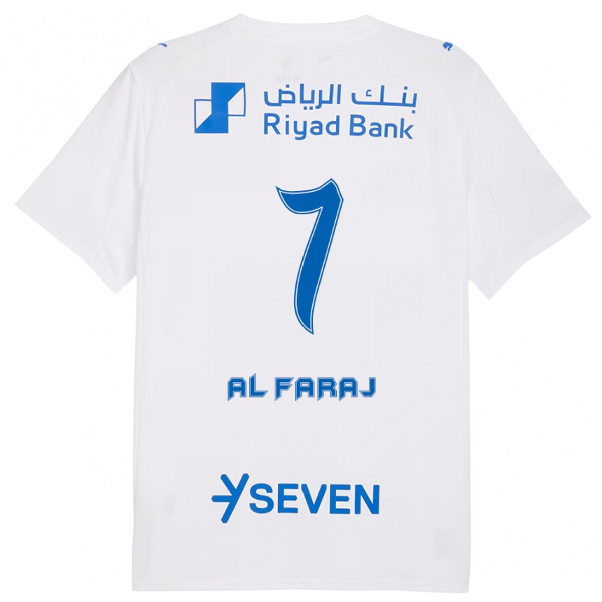 גברים כדורגל סלמאן אל-פרג' #7 לבן כחול הרחק ג'רזי 2025/26