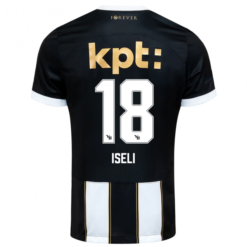 גברים כדורגל Marco Iseli #18 שחור לבן הרחק ג'רזי 2025/26 גברים כדורגל Marco Iseli #18 שחור לבן הרחק ג'רזי 2025/26