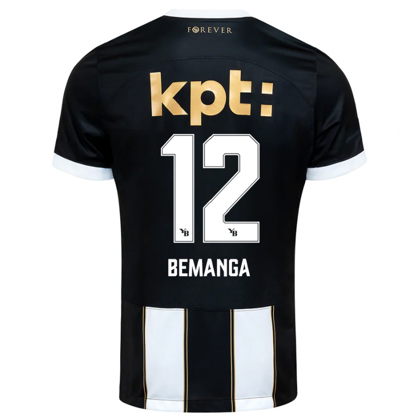 גברים כדורגל Schilo Bemanga #12 שחור לבן הרחק ג'רזי 2025/26