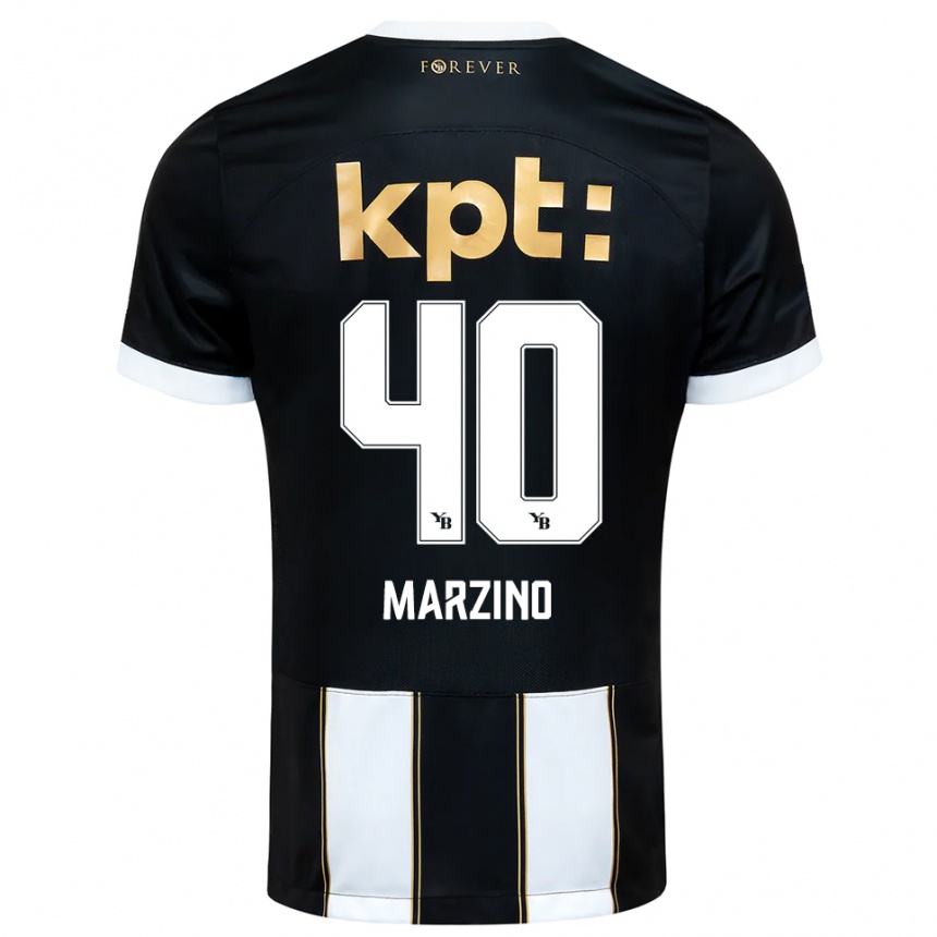 גברים כדורגל דריו מרזינו #40 שחור לבן הרחק ג'רזי 2025/26