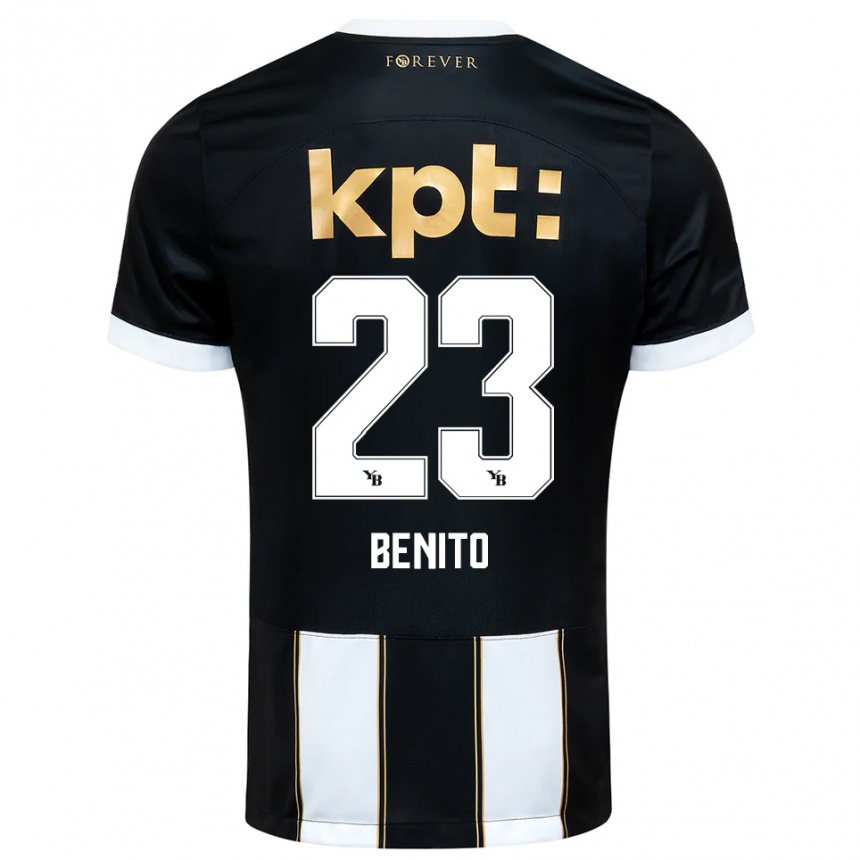 גברים כדורגל לוריס בניטו #23 שחור לבן הרחק ג'רזי 2025/26