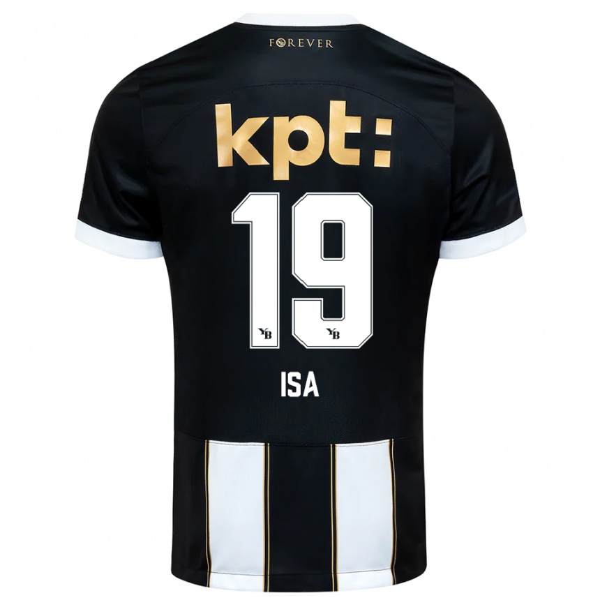 גברים כדורגל Ron Isa #19 שחור לבן הרחק ג'רזי 2025/26