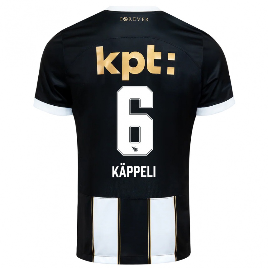 גברים כדורגל Cuno Käppeli #6 שחור לבן הרחק ג'רזי 2025/26