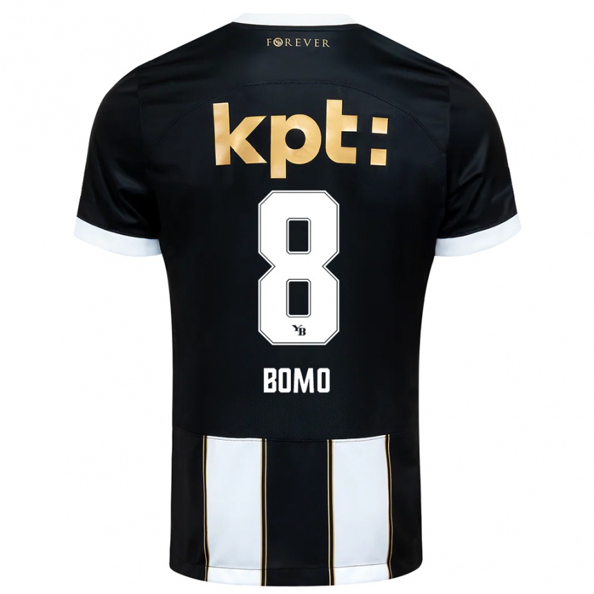 גברים כדורגל ז׳אק פרדי בומו #8 שחור לבן הרחק ג'רזי 2025/26