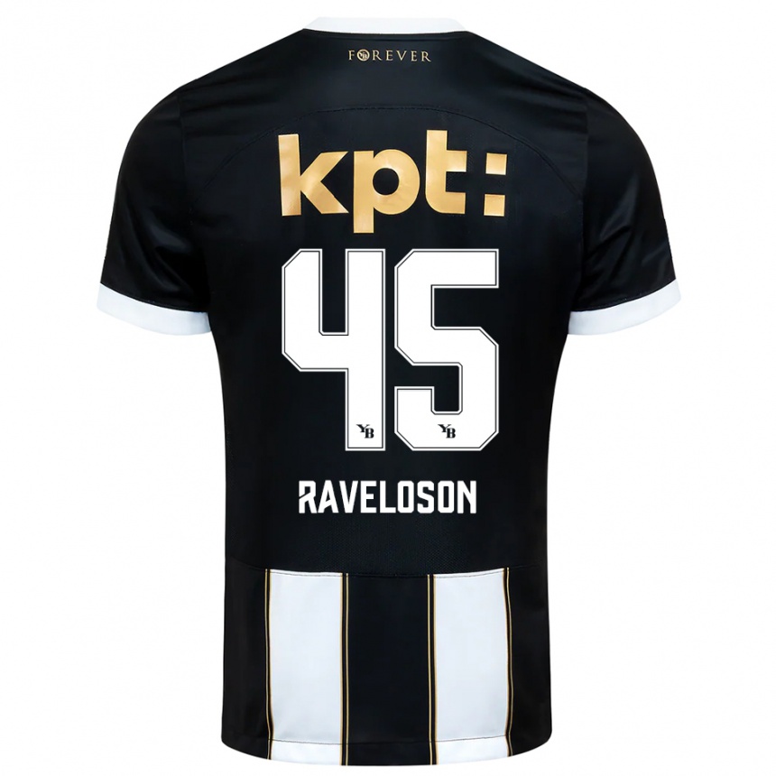 גברים כדורגל ראיין ראוולוסון #45 שחור לבן הרחק ג'רזי 2025/26