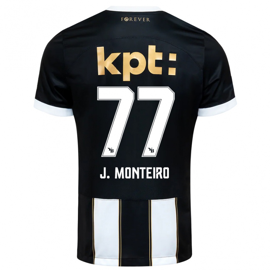 גברים כדורגל ג׳ואל מונטיירו #77 שחור לבן הרחק ג'רזי 2025/26