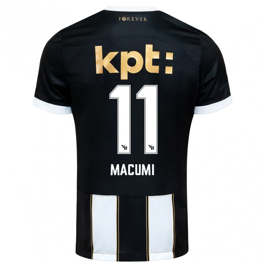 גברים כדורגל Loris Macumi #11 שחור לבן הרחק ג'רזי 2025/26