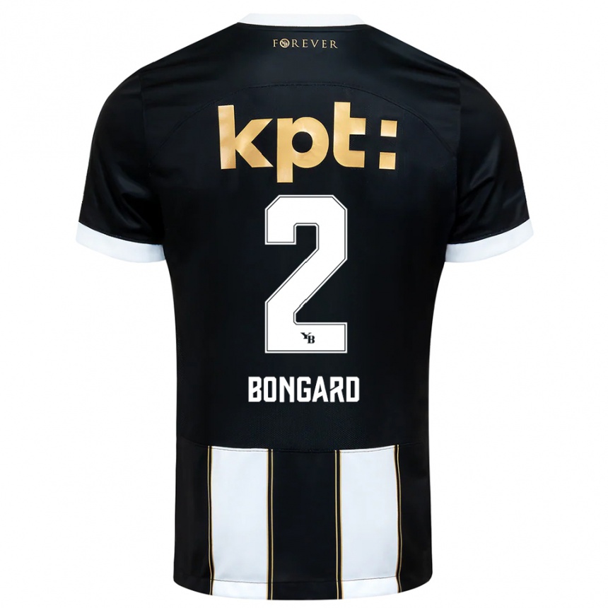 גברים כדורגל Tiemo Bongard #2 שחור לבן הרחק ג'רזי 2025/26