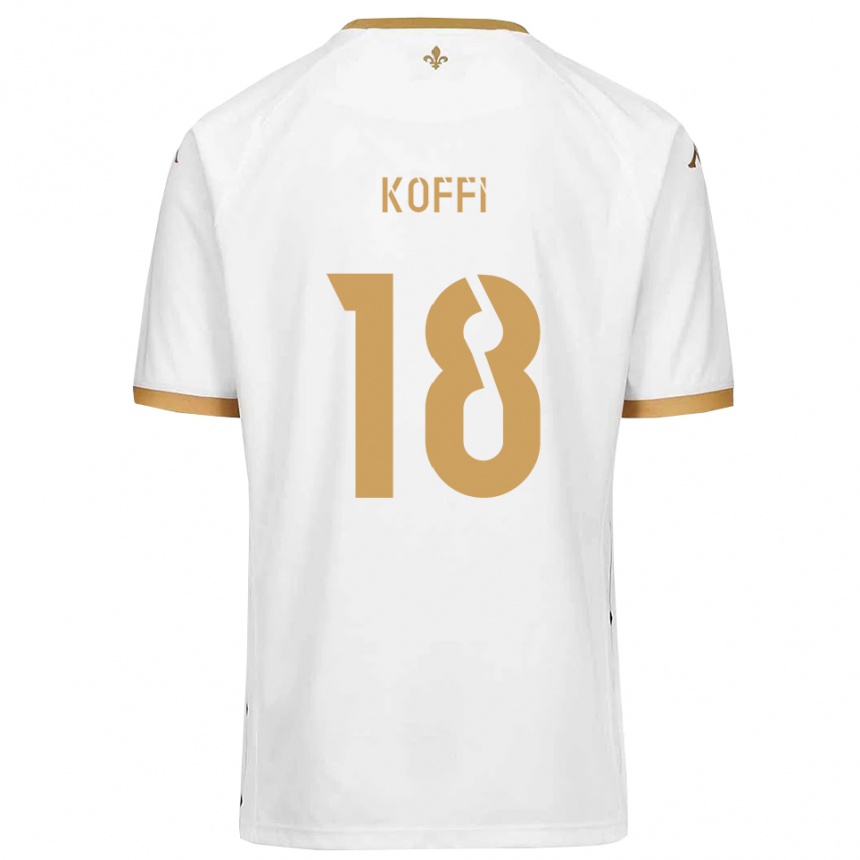 גברים כדורגל פטריק קופי #18 לבן זהב הרחק ג'רזי 2025/26