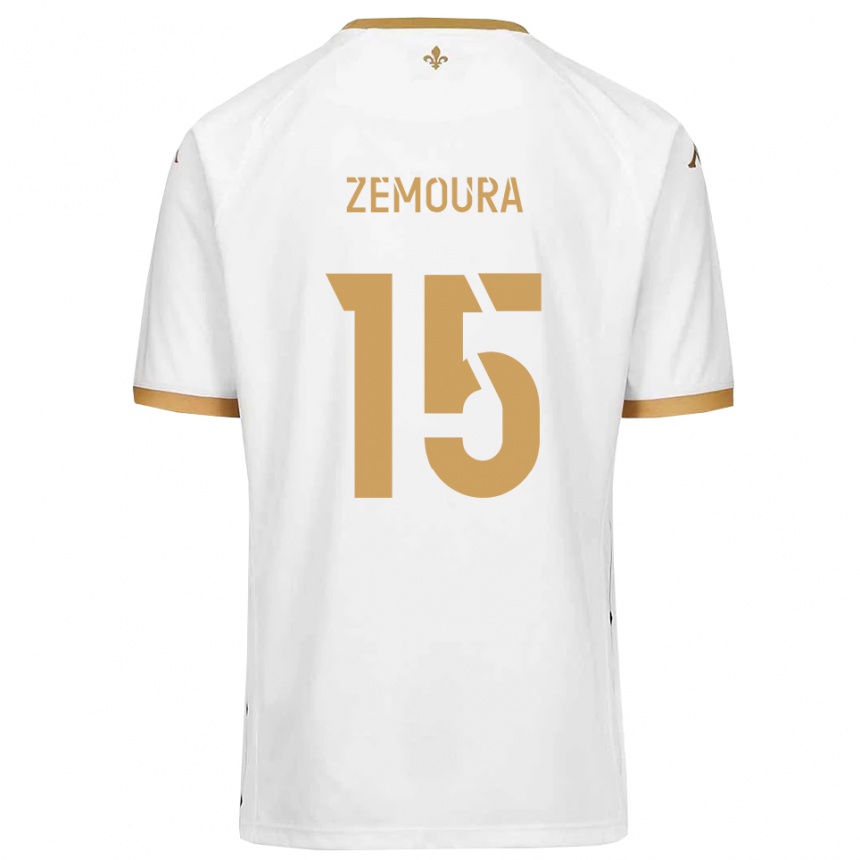 גברים כדורגל יוהן זמורה #15 לבן זהב הרחק ג'רזי 2025/26