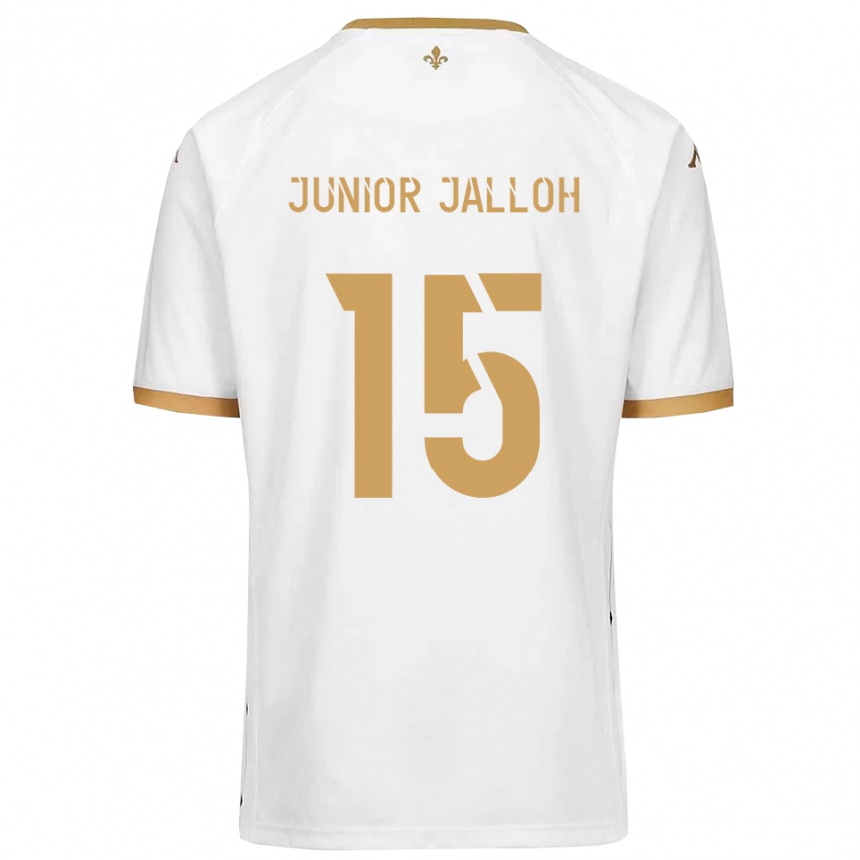 גברים כדורגל Abubakar Junior Jalloh #15 לבן זהב הרחק ג'רזי 2025/26