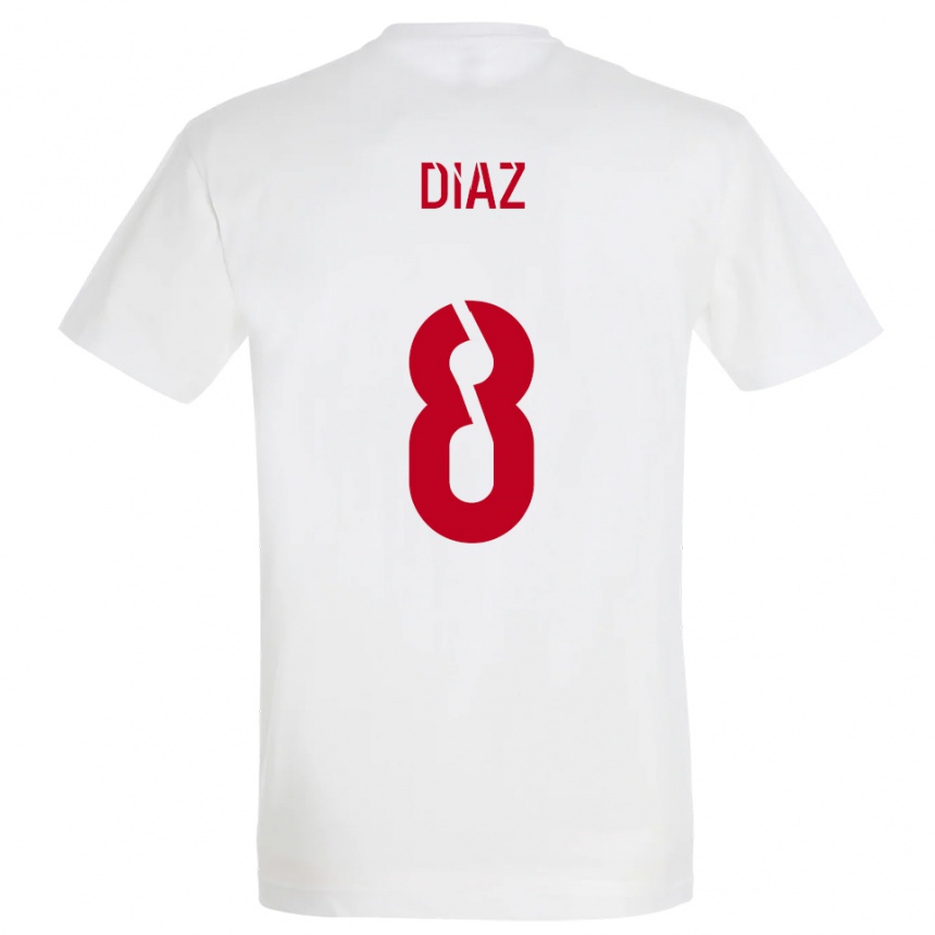 גברים כדורגל Ryan Diaz #8 לבן אדום צהוב הרחק ג'רזי 2025/26