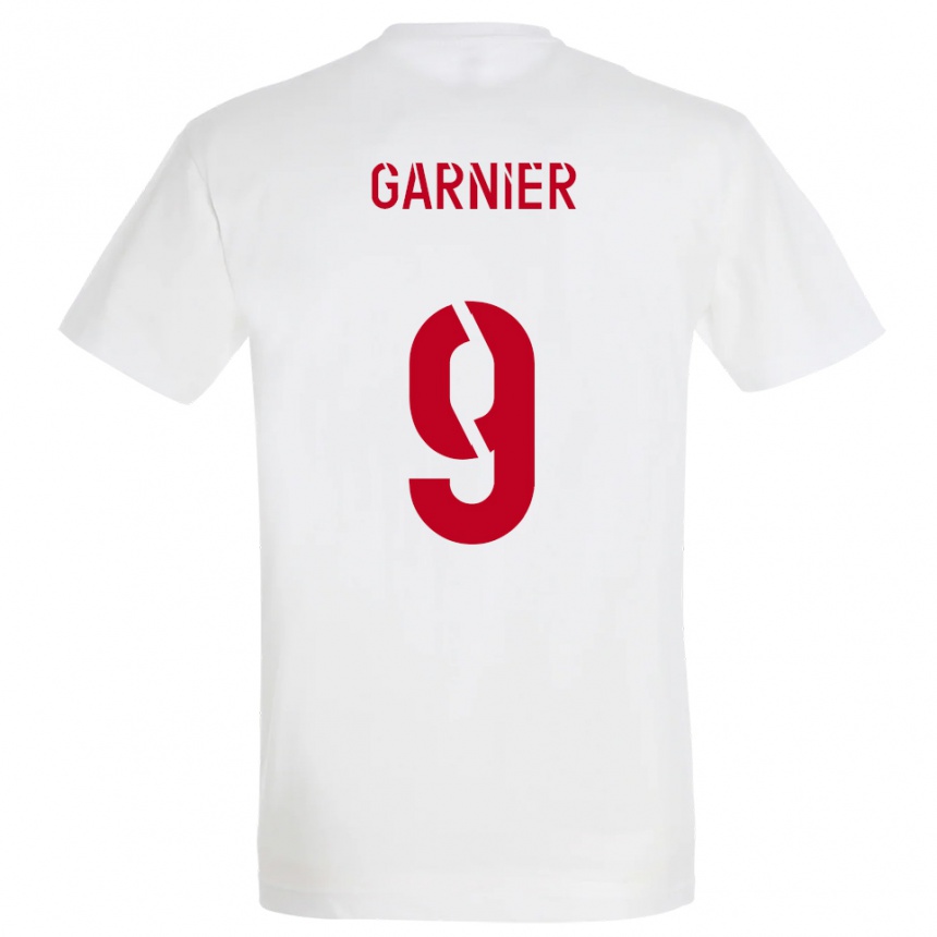 גברים כדורגל Thomas Garnier #9 לבן אדום צהוב הרחק ג'רזי 2025/26