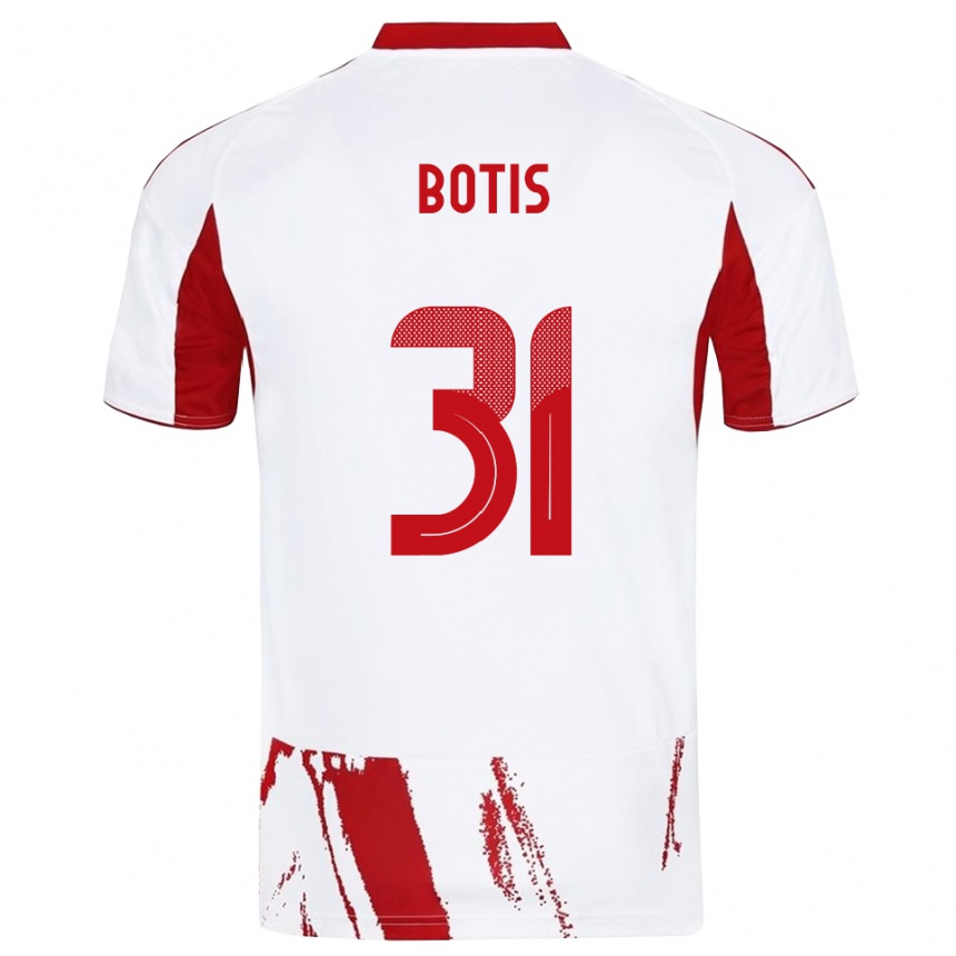 גברים כדורגל ניקולאוס בוטיס #31 לבן אדום הרחק ג'רזי 2025/26