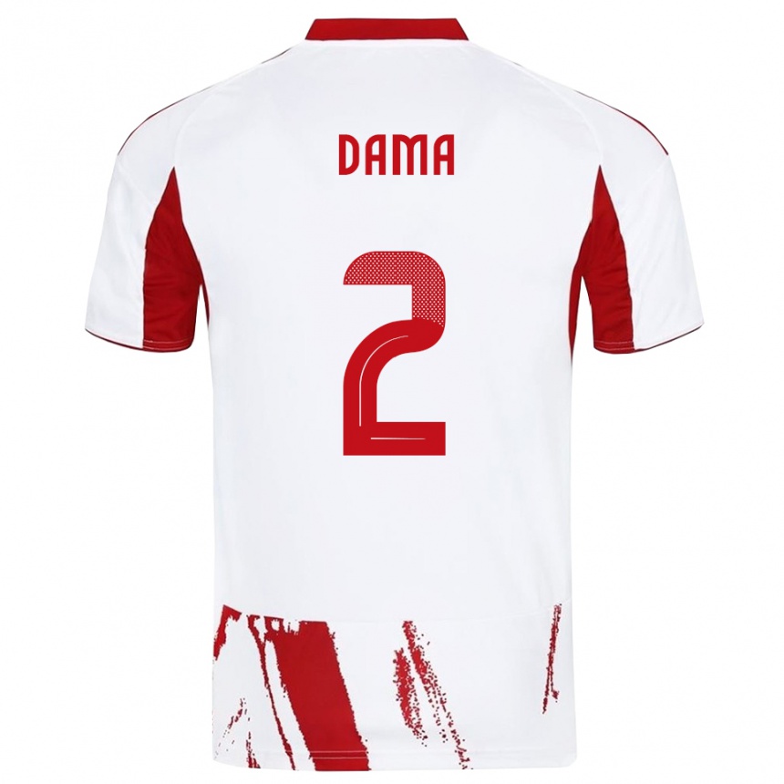 גברים כדורגל אנטוניס דמא #2 לבן אדום הרחק ג'רזי 2025/26