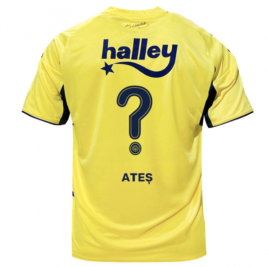 גברים כדורגל Emirhan Ateş #0 צהוב כחול נייבי הרחק ג'רזי 2025/26