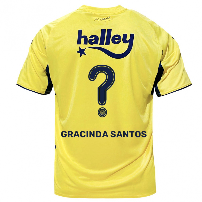 גברים כדורגל אלנה גרסינדה סנטוס #0 צהוב כחול נייבי הרחק ג'רזי 2025/26