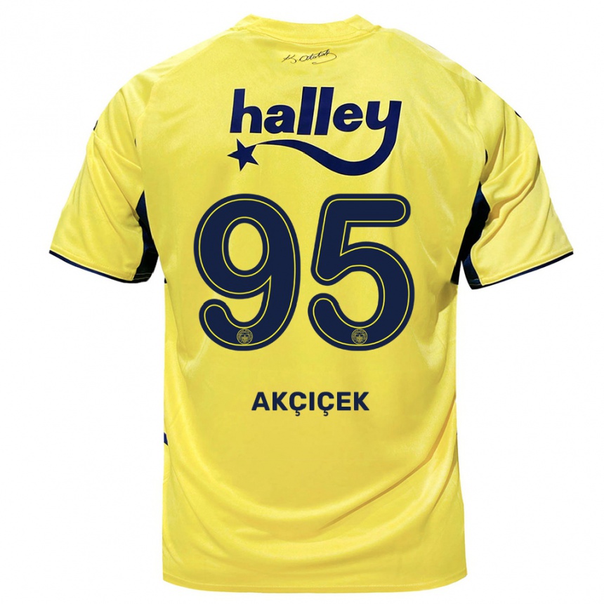 גברים כדורגל יוסוף אקצ'יצ'ק #95 צהוב כחול נייבי הרחק ג'רזי 2025/26