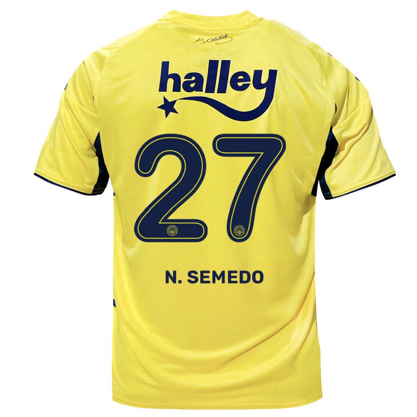 גברים כדורגל נלסון סמדו #27 צהוב כחול נייבי הרחק ג'רזי 2025/26