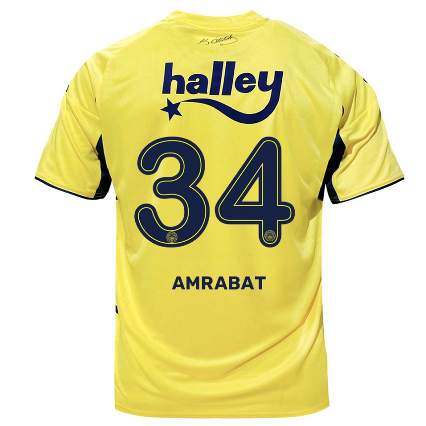 גברים כדורגל סופיאן אמרבאט #34 צהוב כחול נייבי הרחק ג'רזי 2025/26