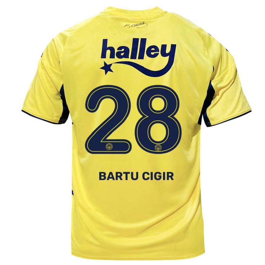 גברים כדורגל Can Bartu Çığır #28 צהוב כחול נייבי הרחק ג'רזי 2025/26