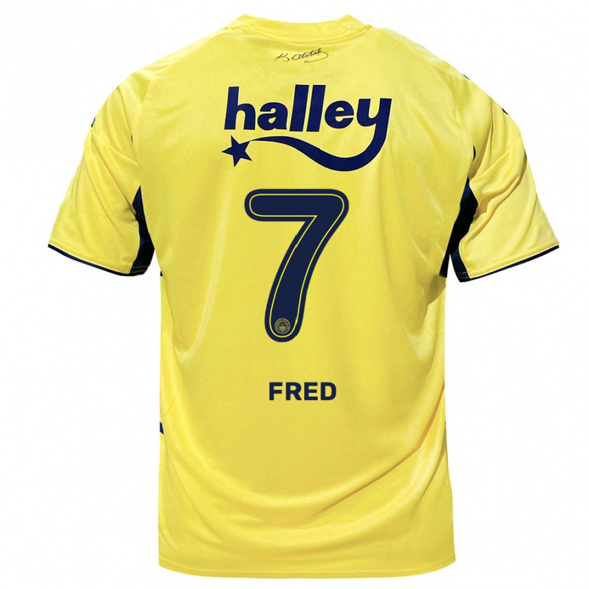 גברים כדורגל פרד #7 צהוב כחול נייבי הרחק ג'רזי 2025/26