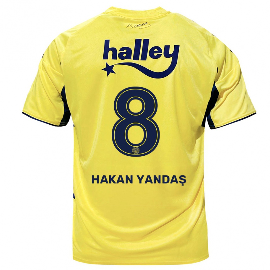 גברים כדורגל מרט הקאן יאנדאש #8 צהוב כחול נייבי הרחק ג'רזי 2025/26