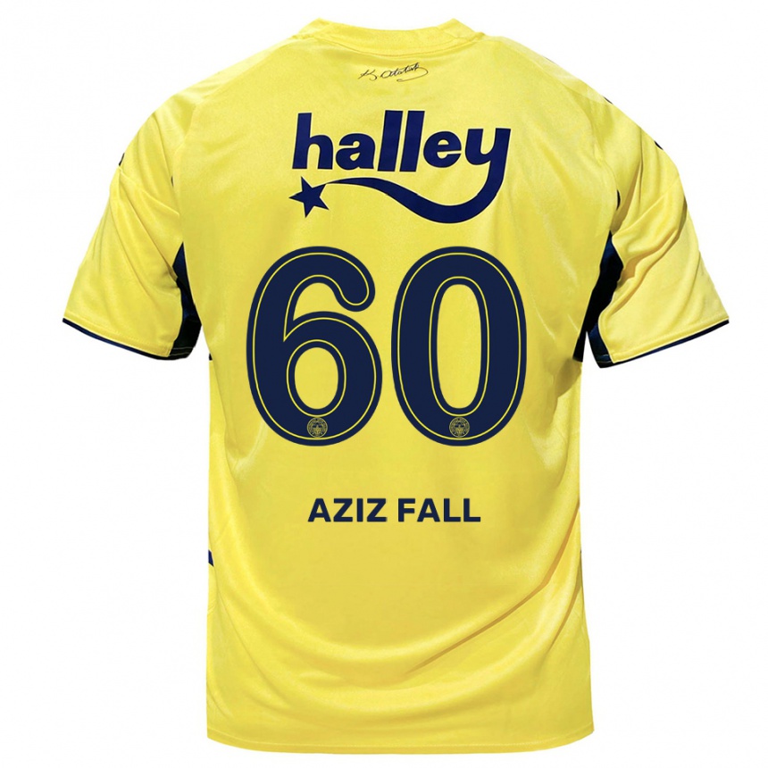 גברים כדורגל אבדו עזיז פאל #60 צהוב כחול נייבי הרחק ג'רזי 2025/26