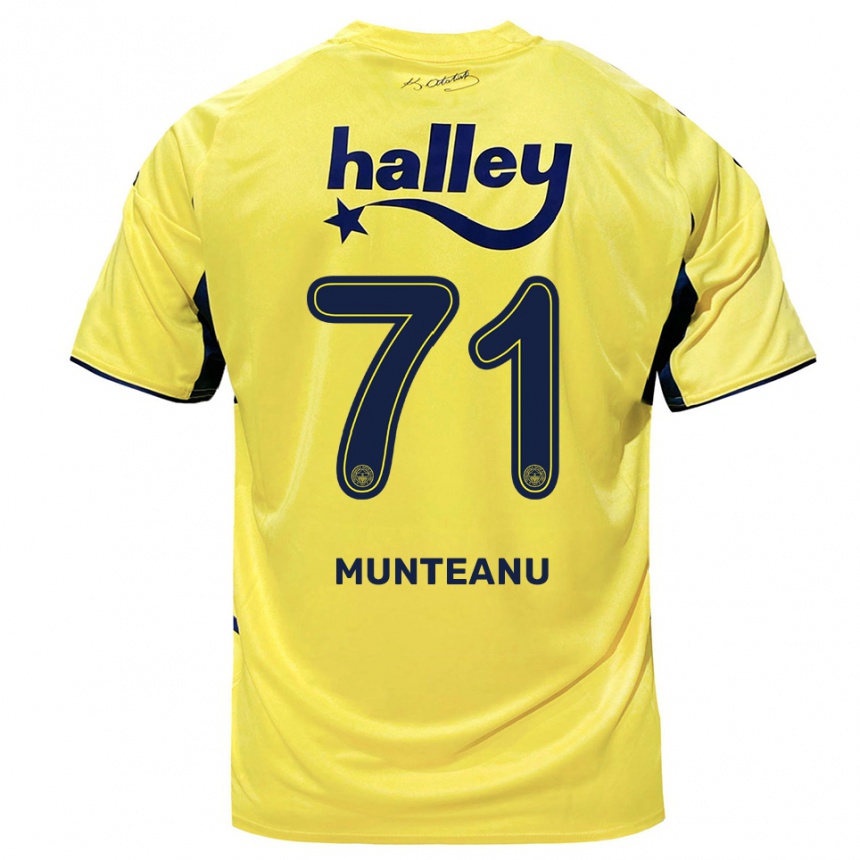 גברים כדורגל נטליה מונטאנו #71 צהוב כחול נייבי הרחק ג'רזי 2025/26