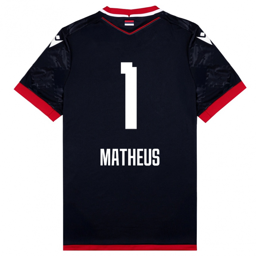 גברים כדורגל Matheus #1 שחור אדום הרחק ג'רזי 2025/26