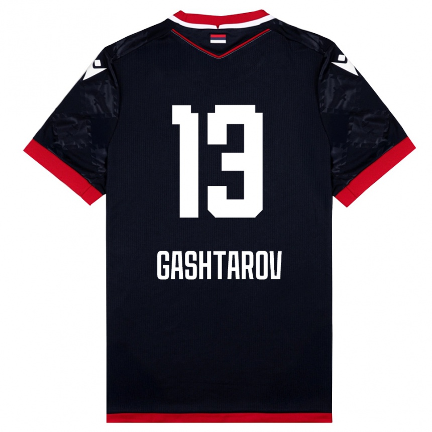 גברים כדורגל Matej Gashtarov #13 שחור אדום הרחק ג'רזי 2025/26
