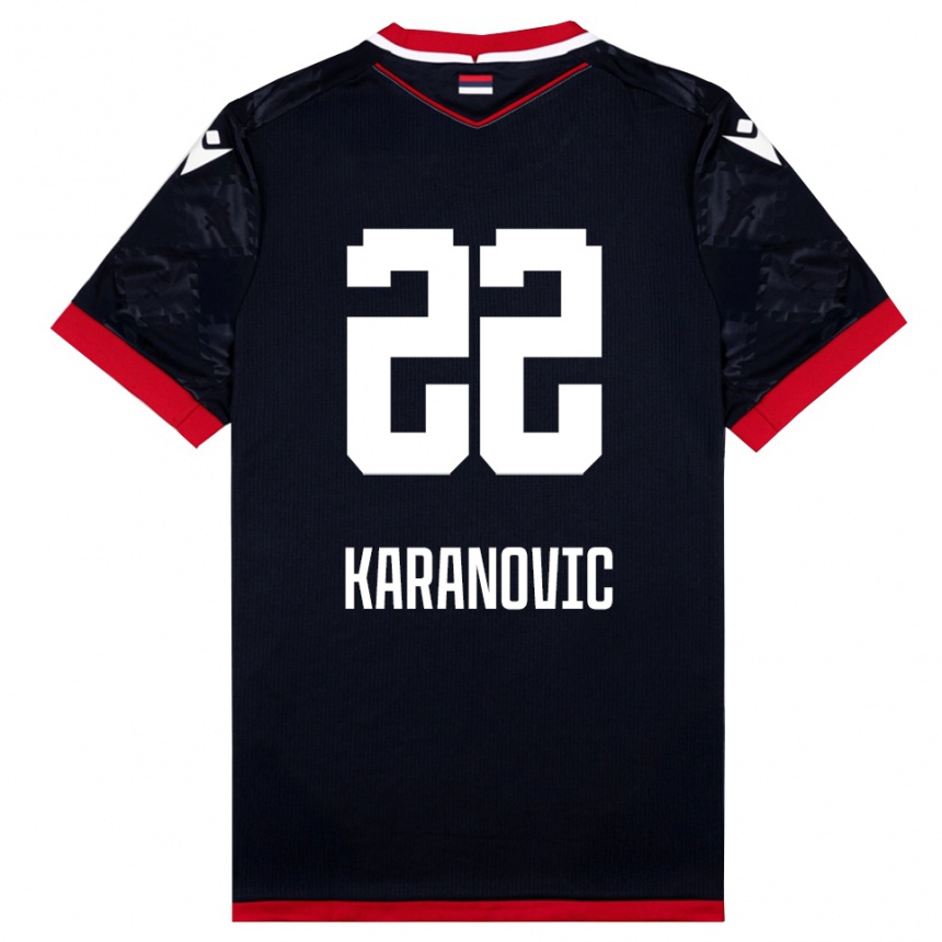 גברים כדורגל דנילו קרנוביץ׳ #22 שחור אדום הרחק ג'רזי 2025/26