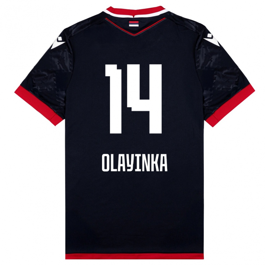 גברים כדורגל פיטר אוליינקה #14 שחור אדום הרחק ג'רזי 2025/26
