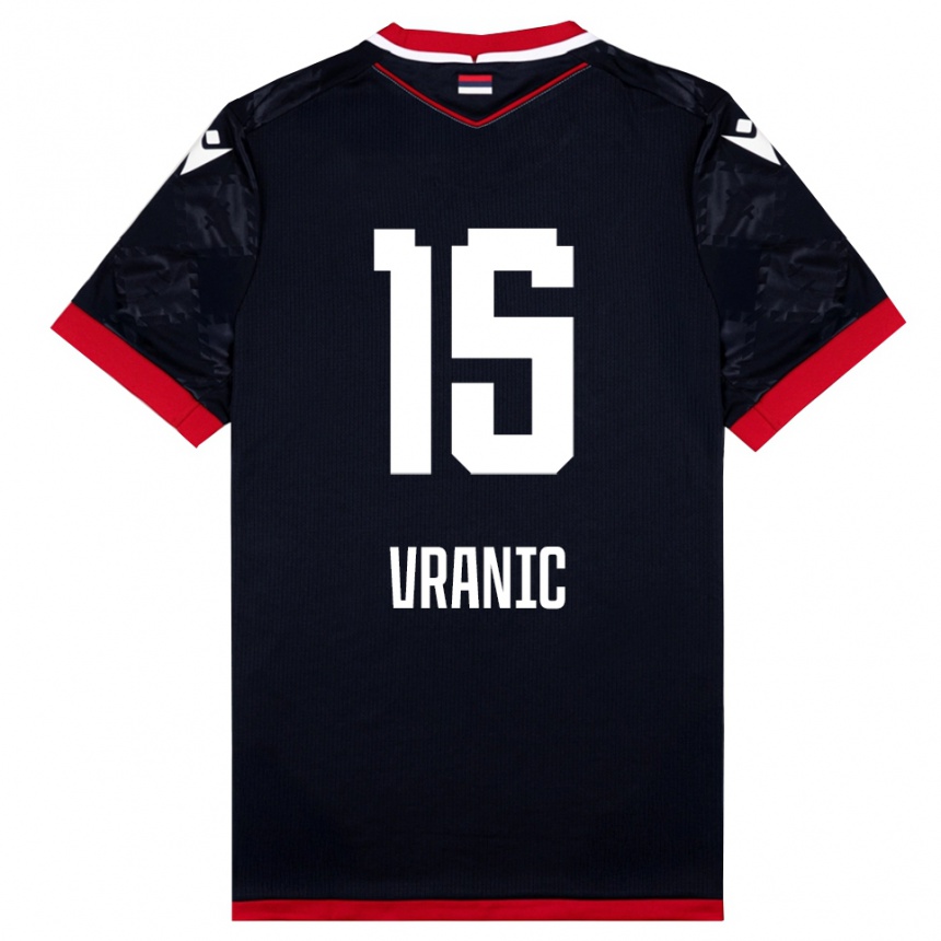 גברים כדורגל Djordje Vranic #15 שחור אדום הרחק ג'רזי 2025/26