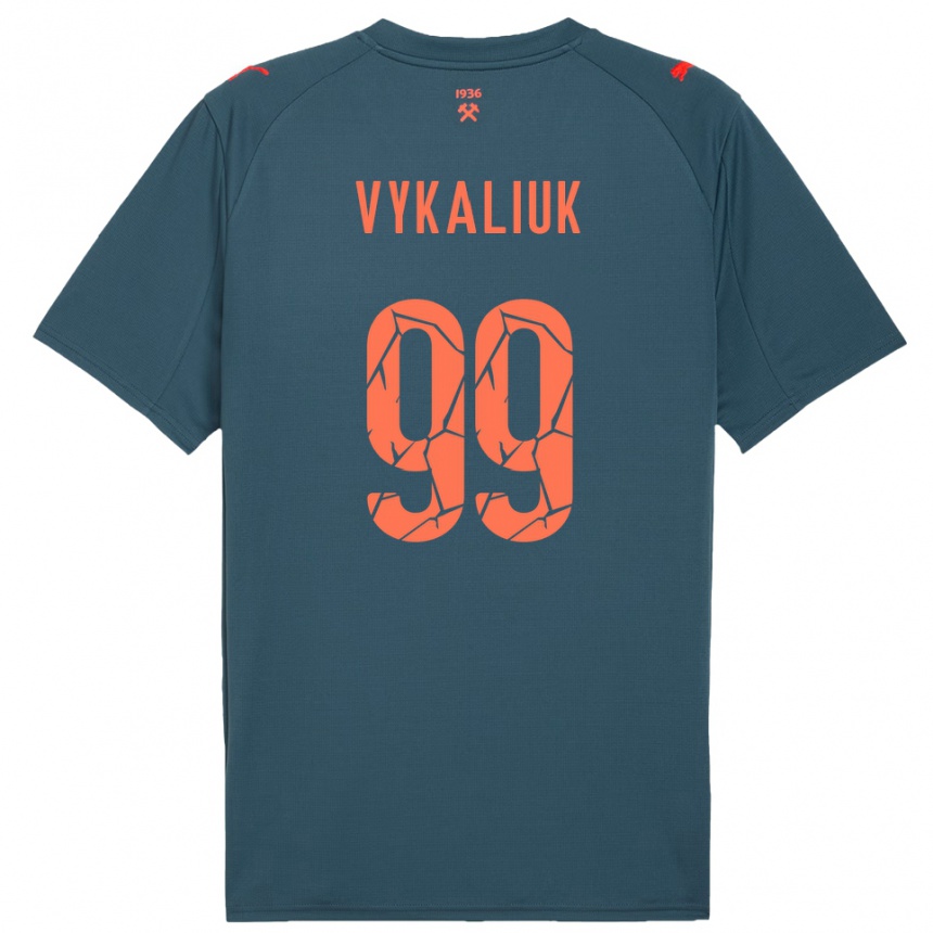 גברים כדורגל Mariia Vykaliuk #99 כחול נייבי אדום הרחק ג'רזי 2025/26