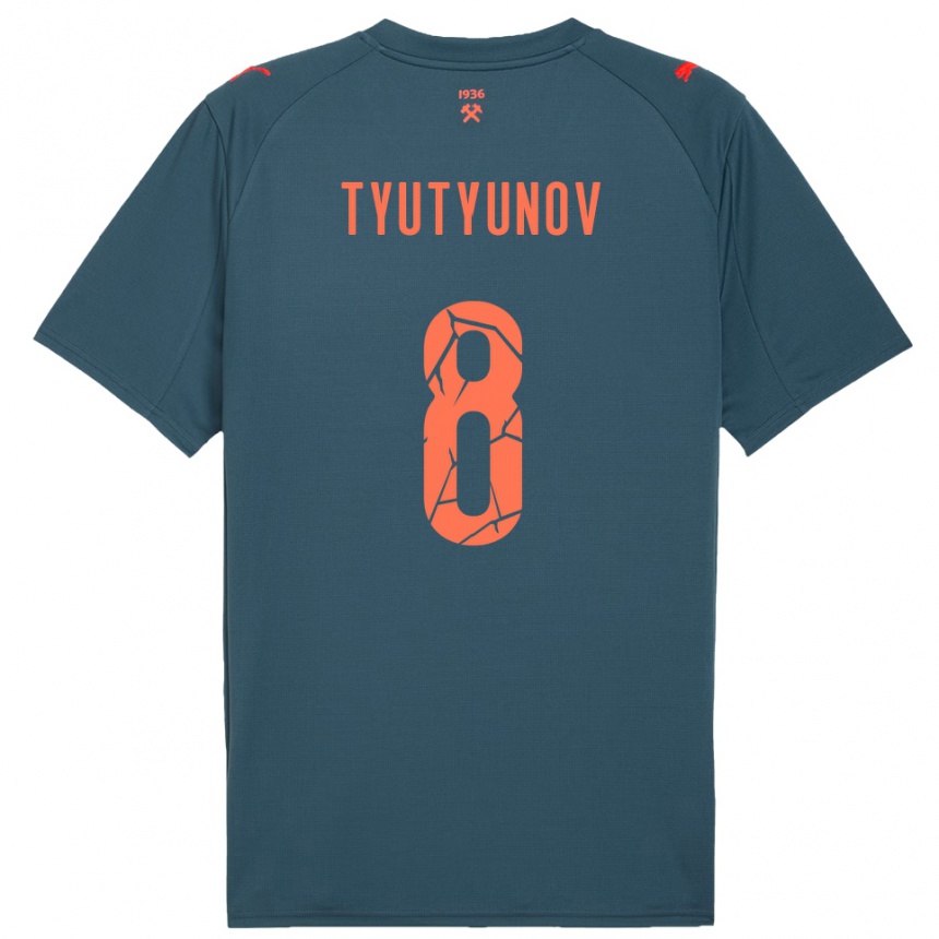 גברים כדורגל Vladyslav Tyutyunov #8 כחול נייבי אדום הרחק ג'רזי 2025/26