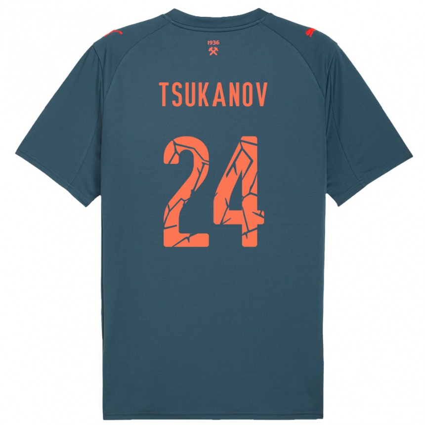גברים כדורגל ויקטור צוקנוב #24 כחול נייבי אדום הרחק ג'רזי 2025/26