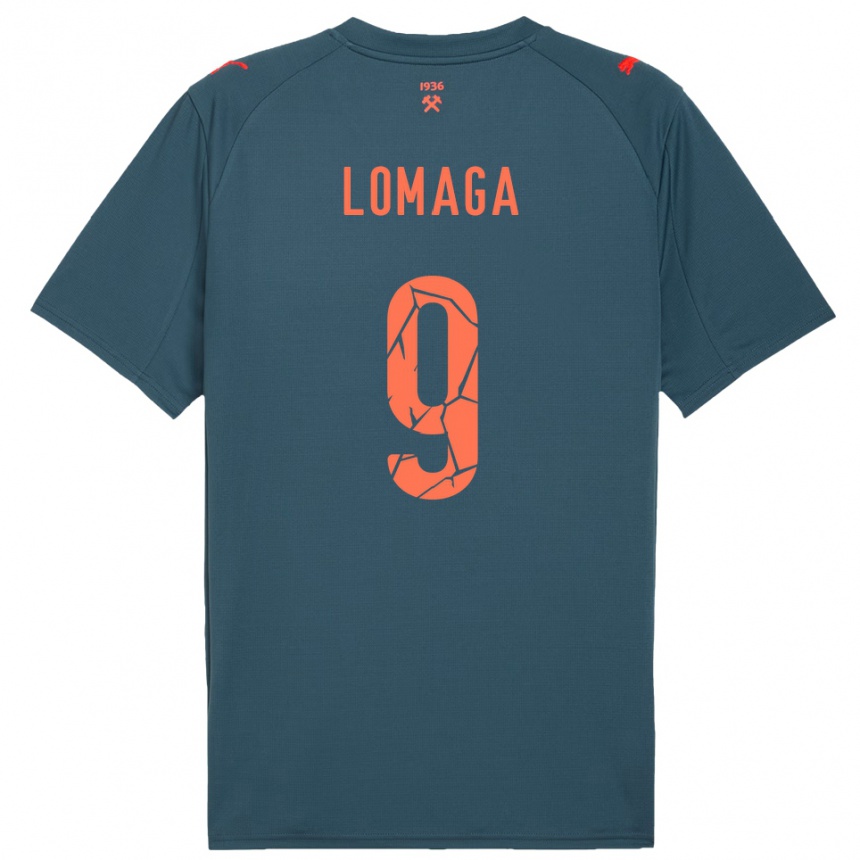 גברים כדורגל Oleksandr Lomaga #9 כחול נייבי אדום הרחק ג'רזי 2025/26